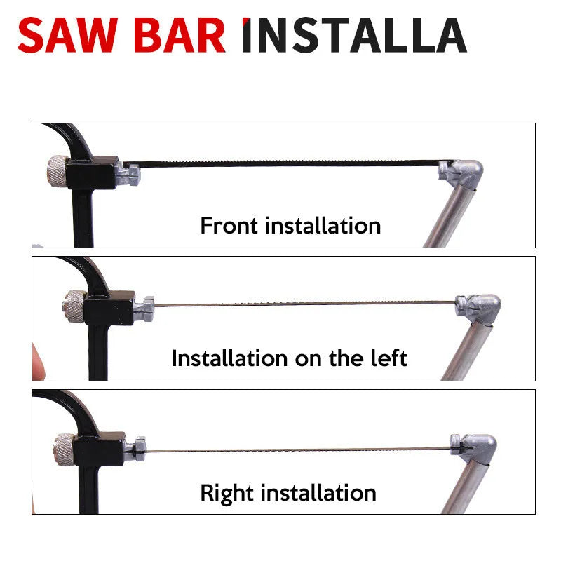 Alloy steel hand saw set with seven interchangeable blades and handle