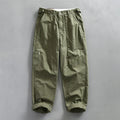 Men's workwear casual pants in cotton, mid waist straight leg, available in apricot, brown, army green colour options