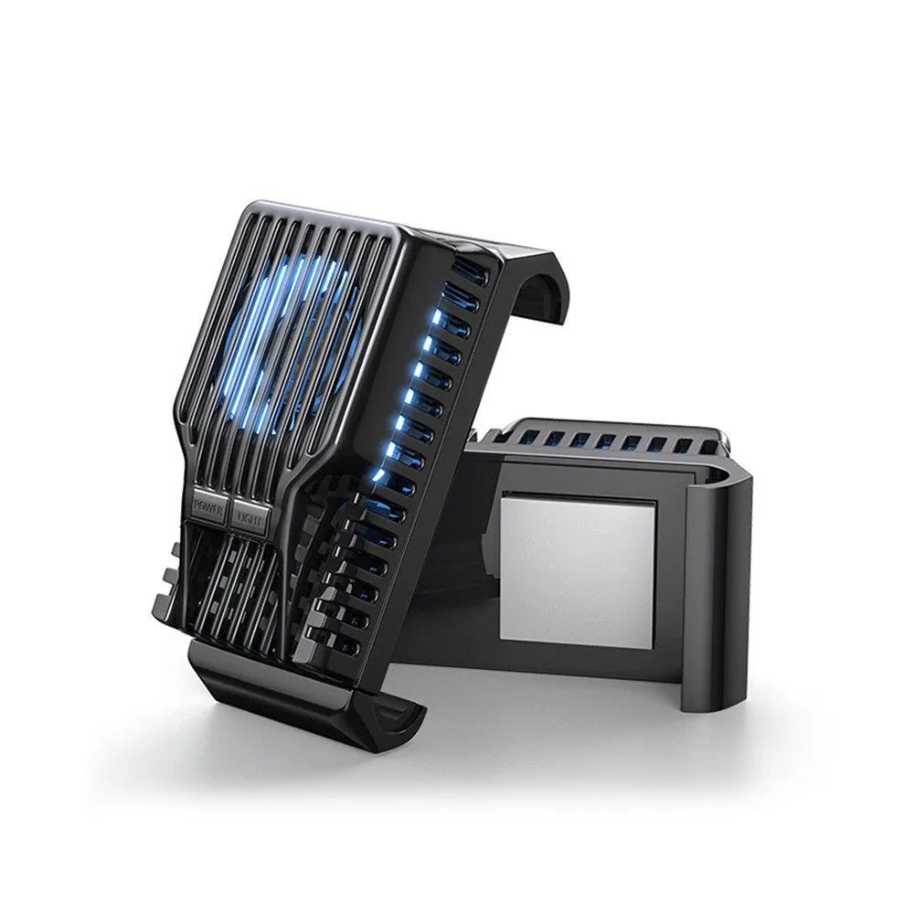 Black mobile phone clip-on radiator cooler with USB cable for 4-7 inch smartphones