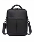 Black men's messenger shoulder bag with oxford fabric construction