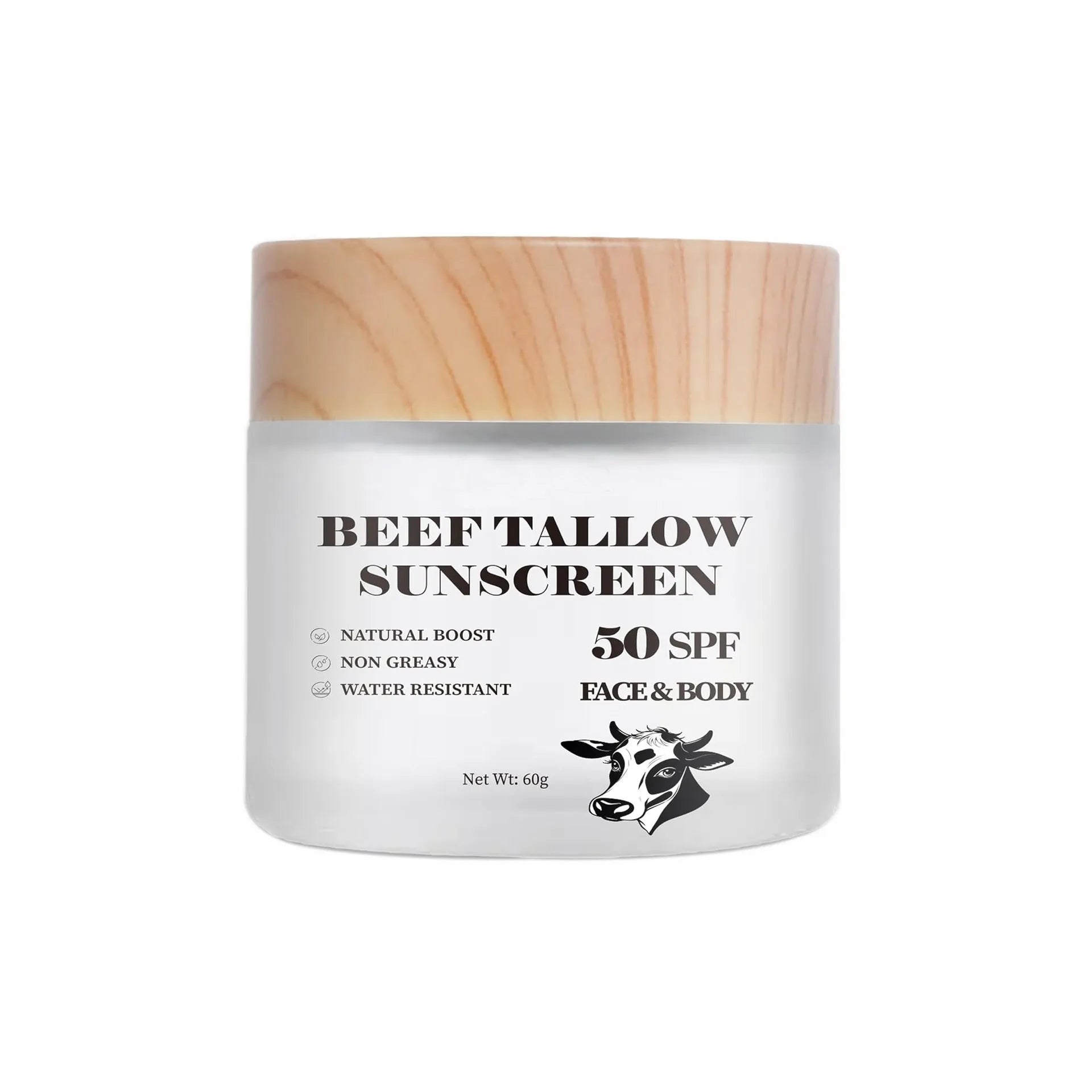 60g tub of beef tallow protective cream for waterproof, non-greasy skin protection.