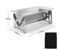 Folding stainless steel barbecue oven with large grill and storage bag for outdoor cooking