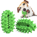 Green cactus-shaped dog chew toy with textured bumps for dental cleaning on a white background.
