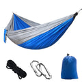 Parachute cloth hammock made from 210T nylon fabric with black King Kong buckles and ropes