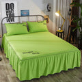Beauty bed cover brushed bed skirt in coffee colour breathable sanding fabric on a bed