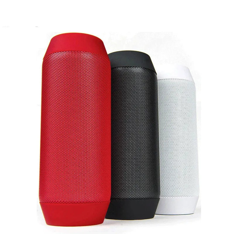 Black or white portable Bluetooth stereo with colourful lights showing 360° sound and compact 19.5×9×8cm size