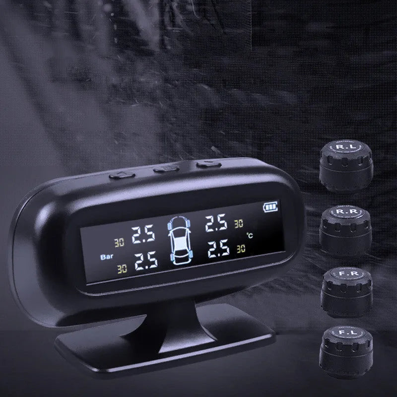 Solar 4 tyre pressure monitoring system TPMS with display and built-in sensor in AT006 2 colour