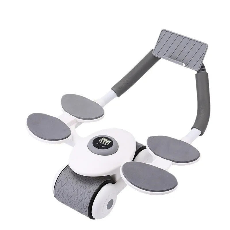 Multifunctional four elbow support abdominal wheel AB Rocket with steel frame and TPR wheel in black colour