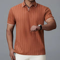 Men's short-sleeved polo shirt in black, loose fit thin nylon fabric with polo collar