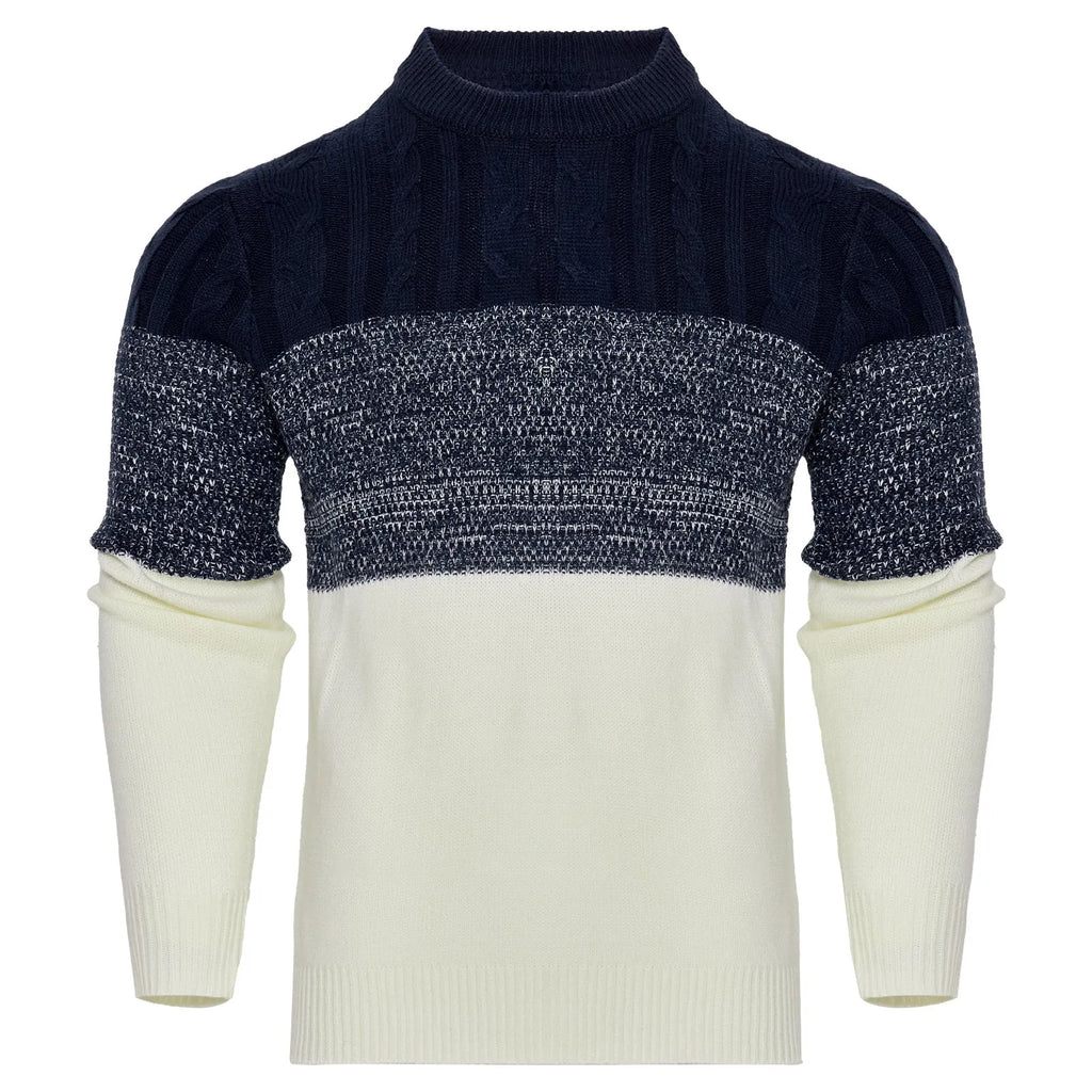Men's knitted long-sleeved pullover sweater for winter in various sizes and styles.