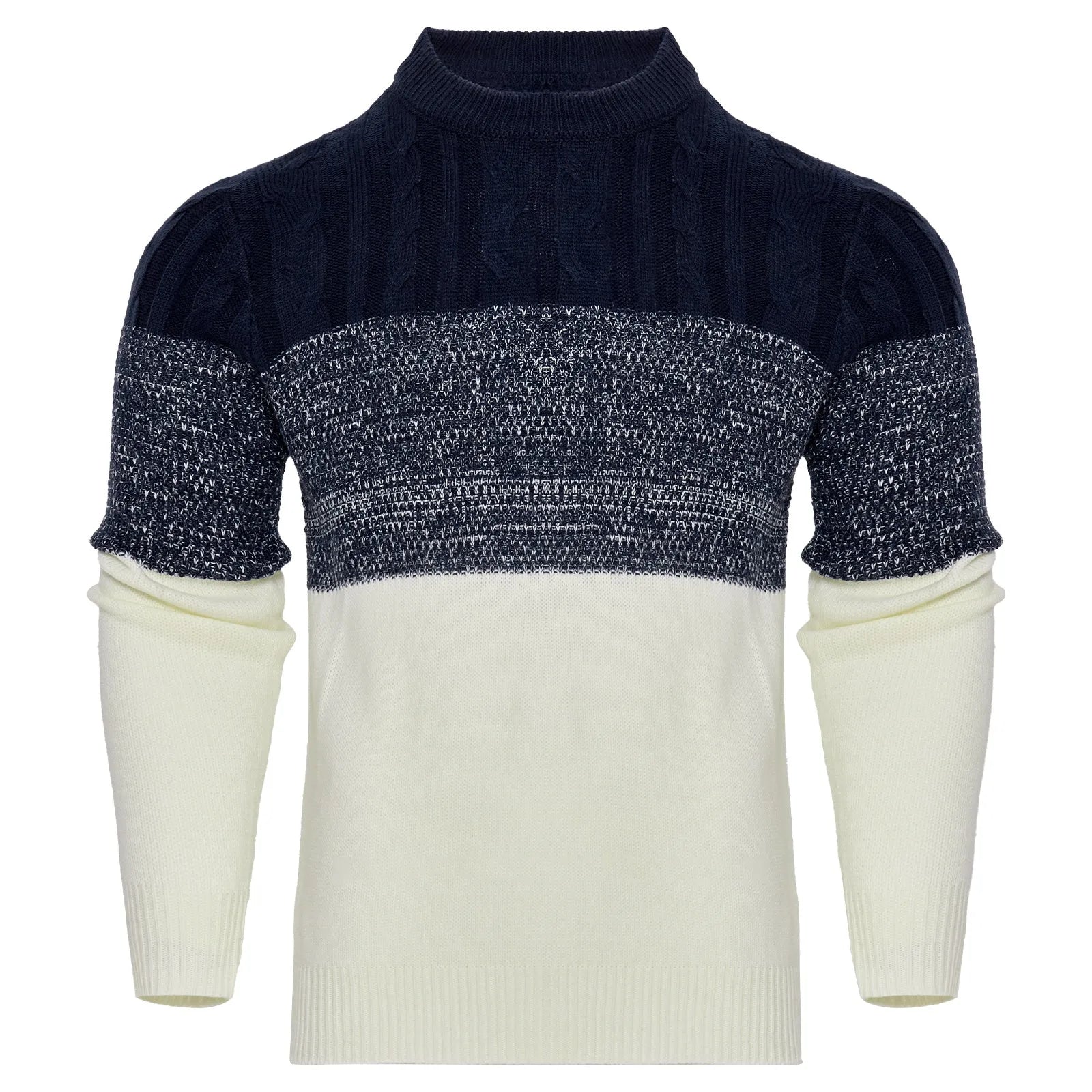 Men's knitted long-sleeved pullover sweater for winter in various sizes and styles.