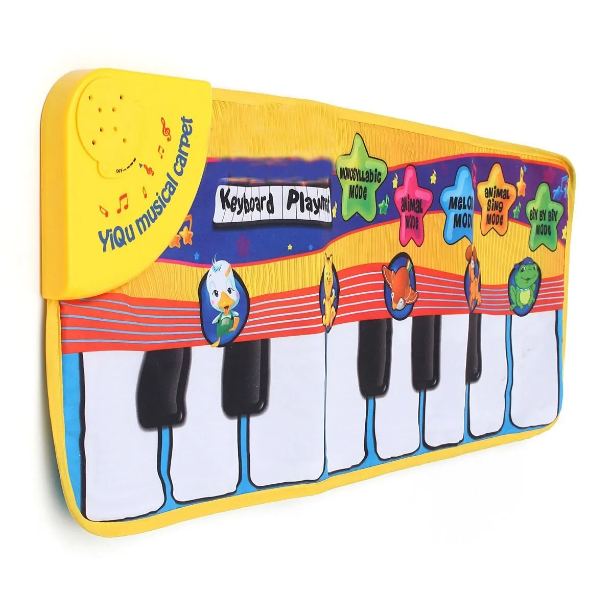 Musical piano placket baby play mat with colourful shapes and kick and play melody function