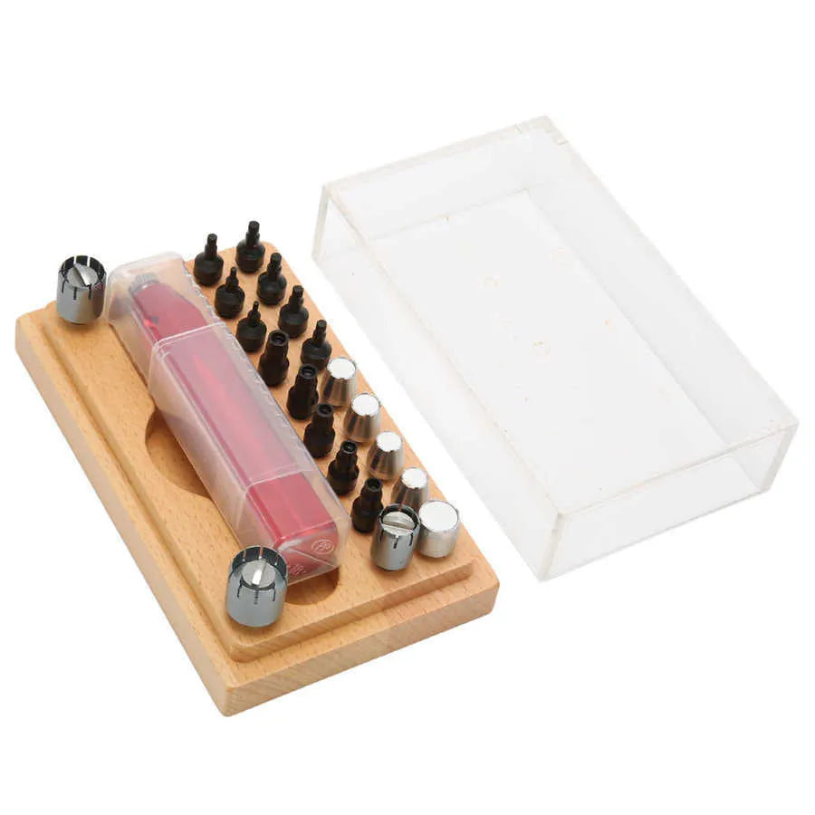 20-piece steel watch repair extracting tube set for barrel-opening procedures
