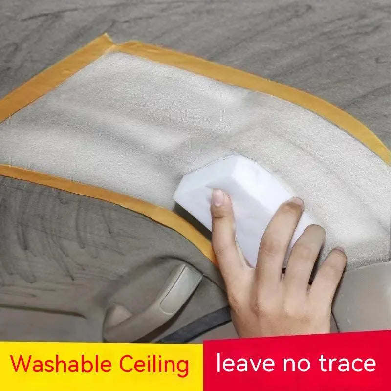 Wash free fabric roof foam decontamination cleaner bottles with cleaning towels and sponge wipes for interior ceiling cleaning