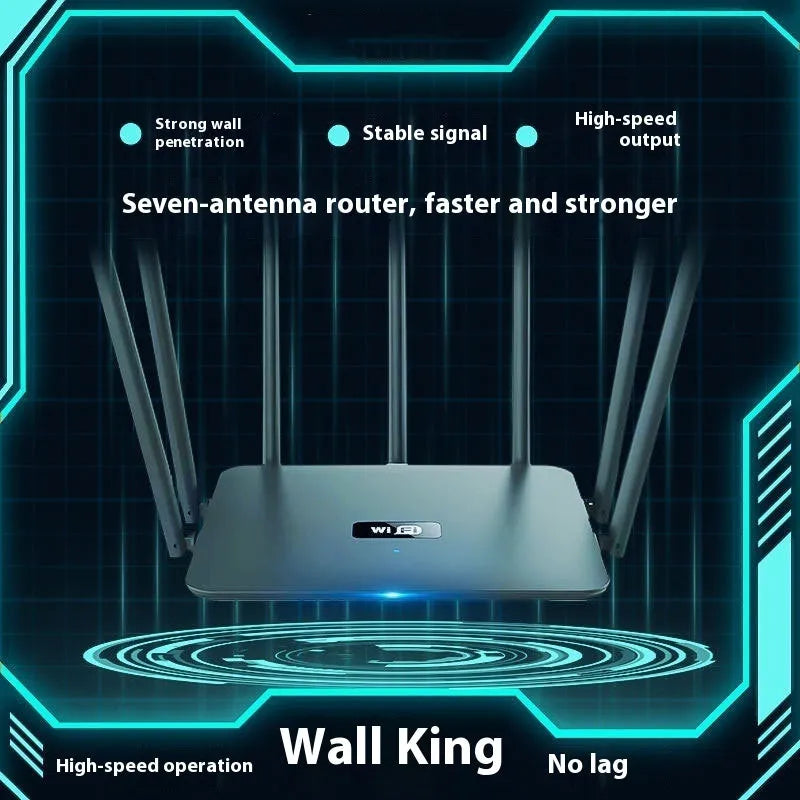 White or black dual-band 5G Gigabit wireless router with multiple external antennas for whole-home coverage.