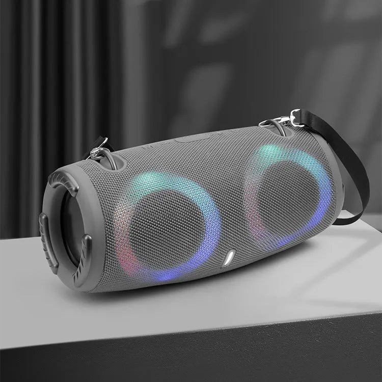 War Drum portable Bluetooth speaker with RGB coloured lights in multiple colour options.