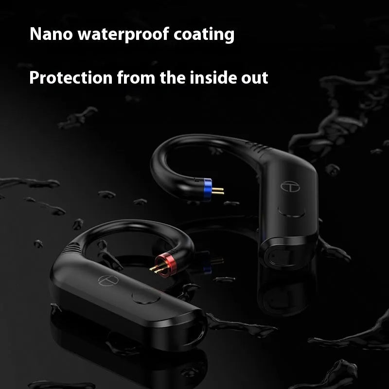 BT20 Pro Bluetooth headset upgrade module, plug-in ear hook design, four connector variants, plastic housing