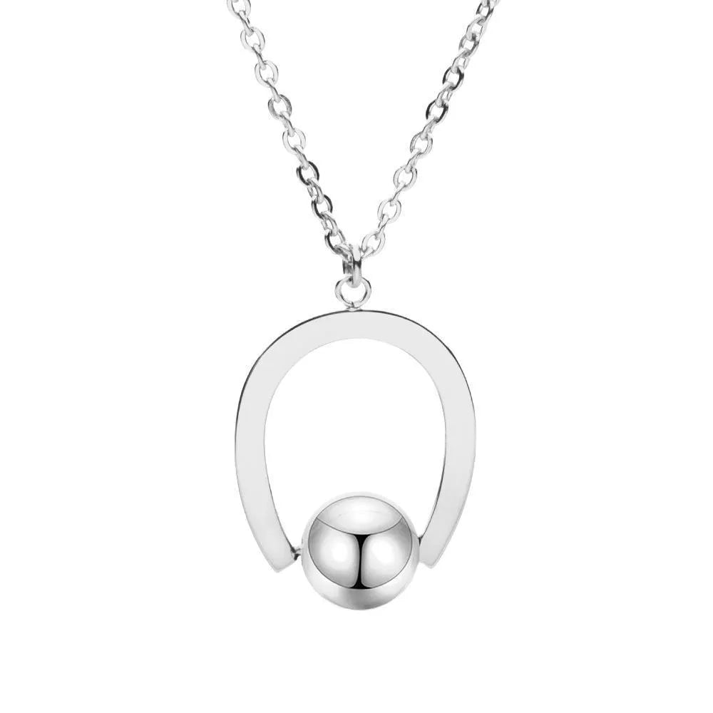 Stainless steel cross chain necklace with geometry pendant in gold or silver electroplated finish