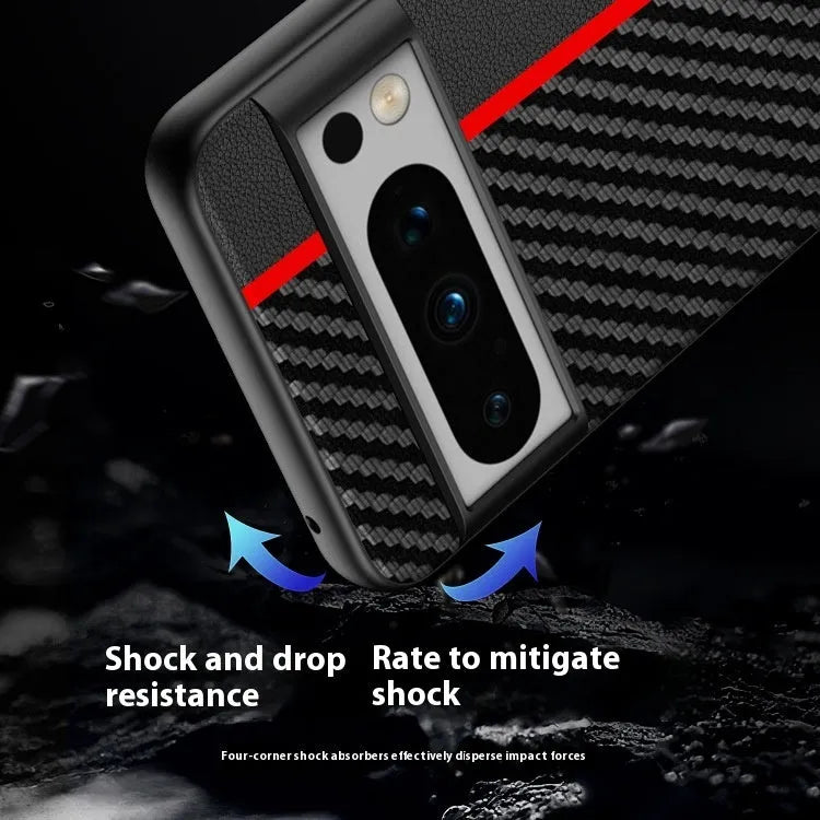 Carbon fiber Kevlar anti-fall ultra-thin phone case for Google Pixel in Carbon Black