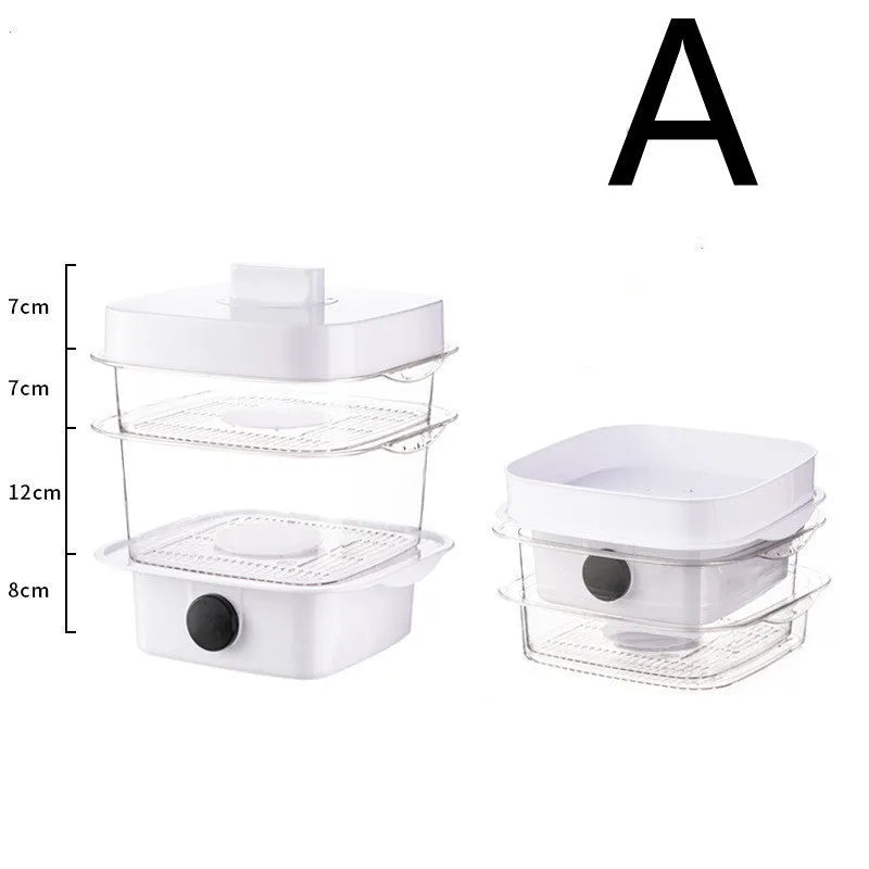 Plastic multi-layer dish cover in white with temperature display on dining table