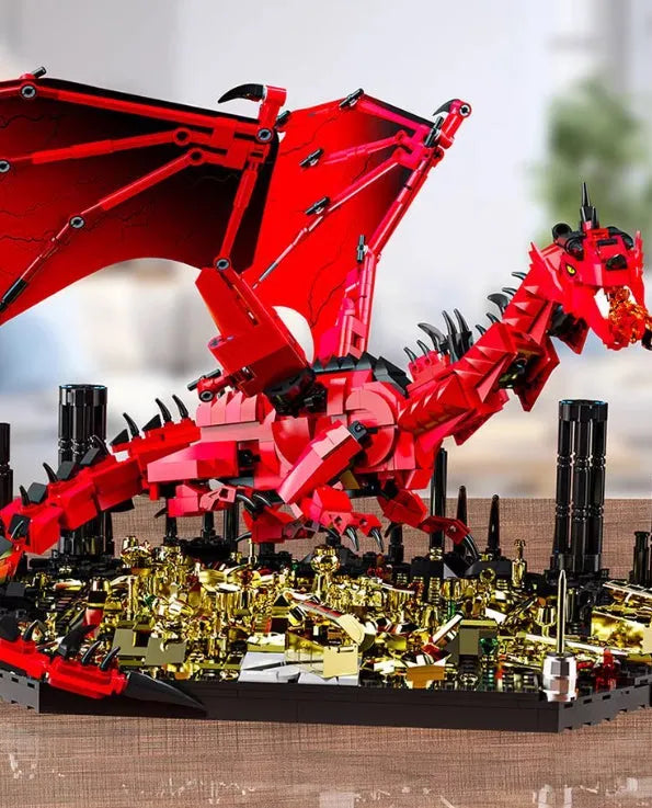 Fire Dragon ruins decoration building blocks set with small particles, high difficulty, for ages 14 and over
