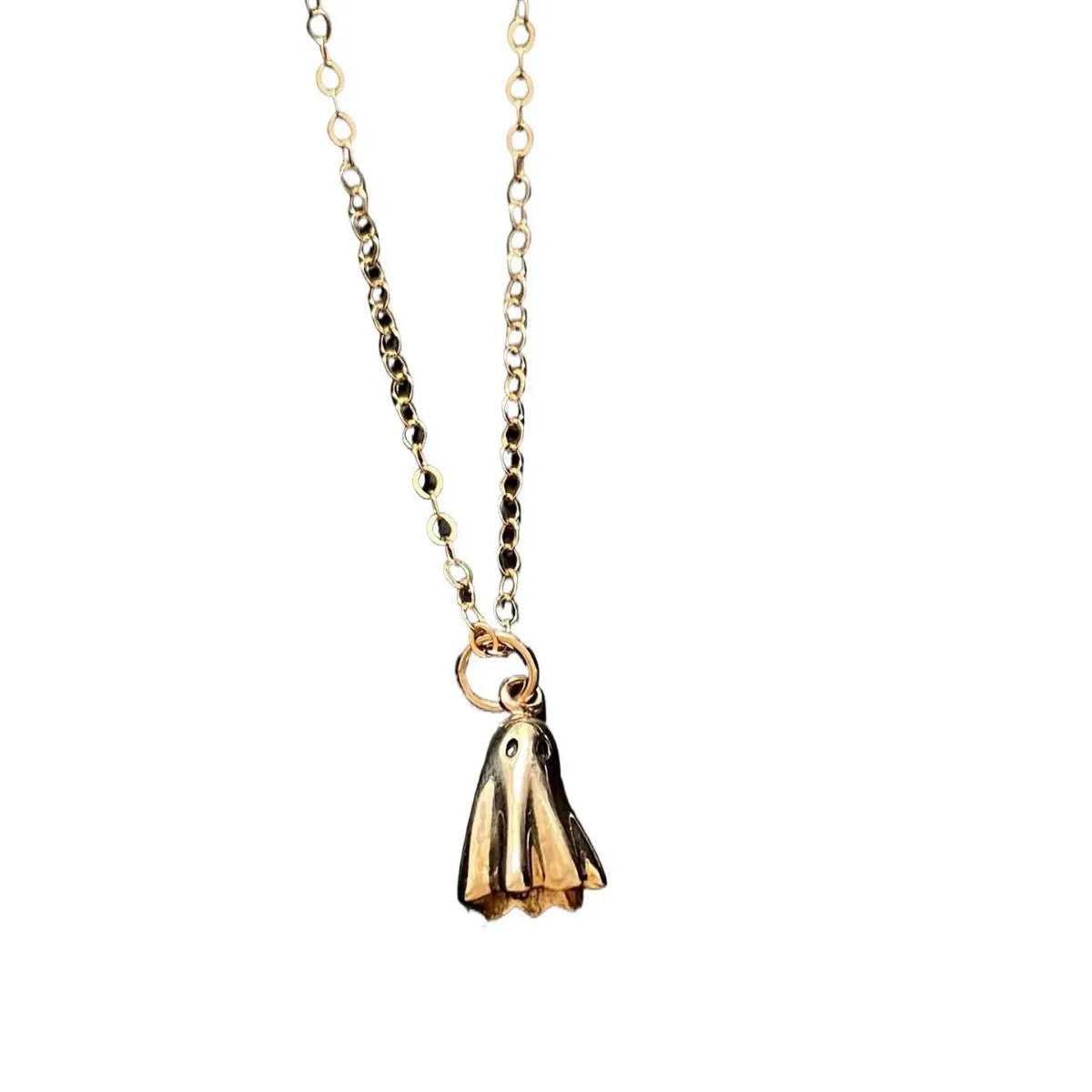 Ghost pendant necklace with titanium steel pendant and stainless steel twisted chain