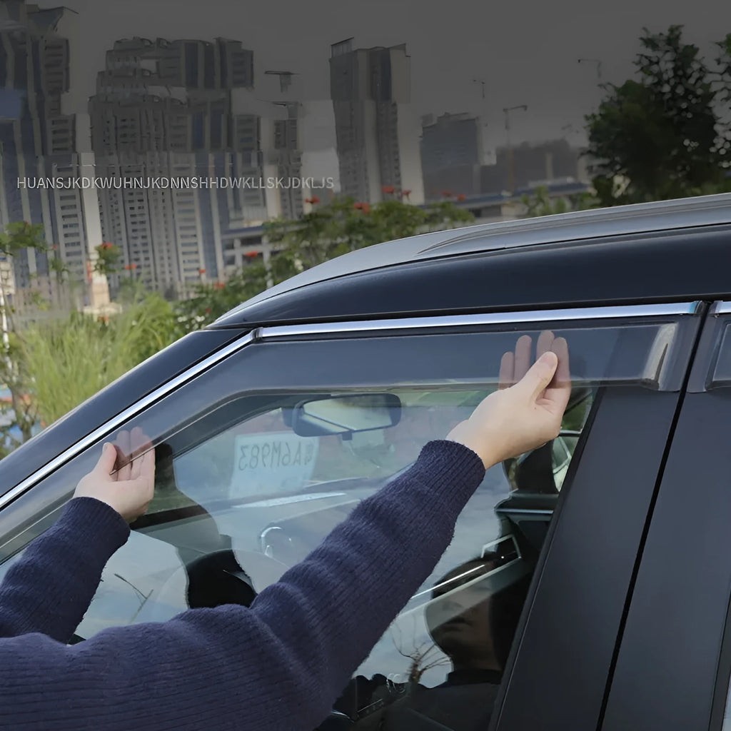 23 New Outlander side window deflectors in engineering plastic, Black Warrior style and translucent options