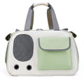Foldable canvas pet carrier backpack for small dogs and cats in yellow, green, or black