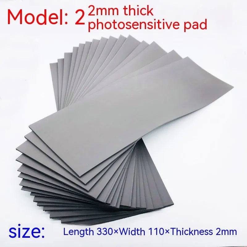Black and grey plastic photosensitive seal mat for calligraphy measuring 330x110mm