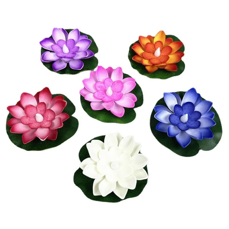 Floating water induction lotus night lamp 10cm pink colour waterproof plastic LED lantern