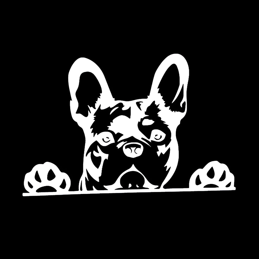 Two reflective car stickers with dog pattern, black and colourful, 15.6x10.4cm PET material