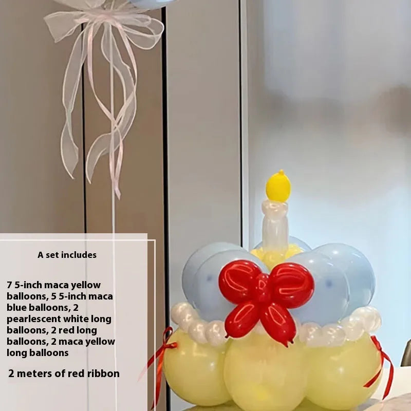 Balloon bouquet DIY kit for cake decoration with round latex balloons in complete material package