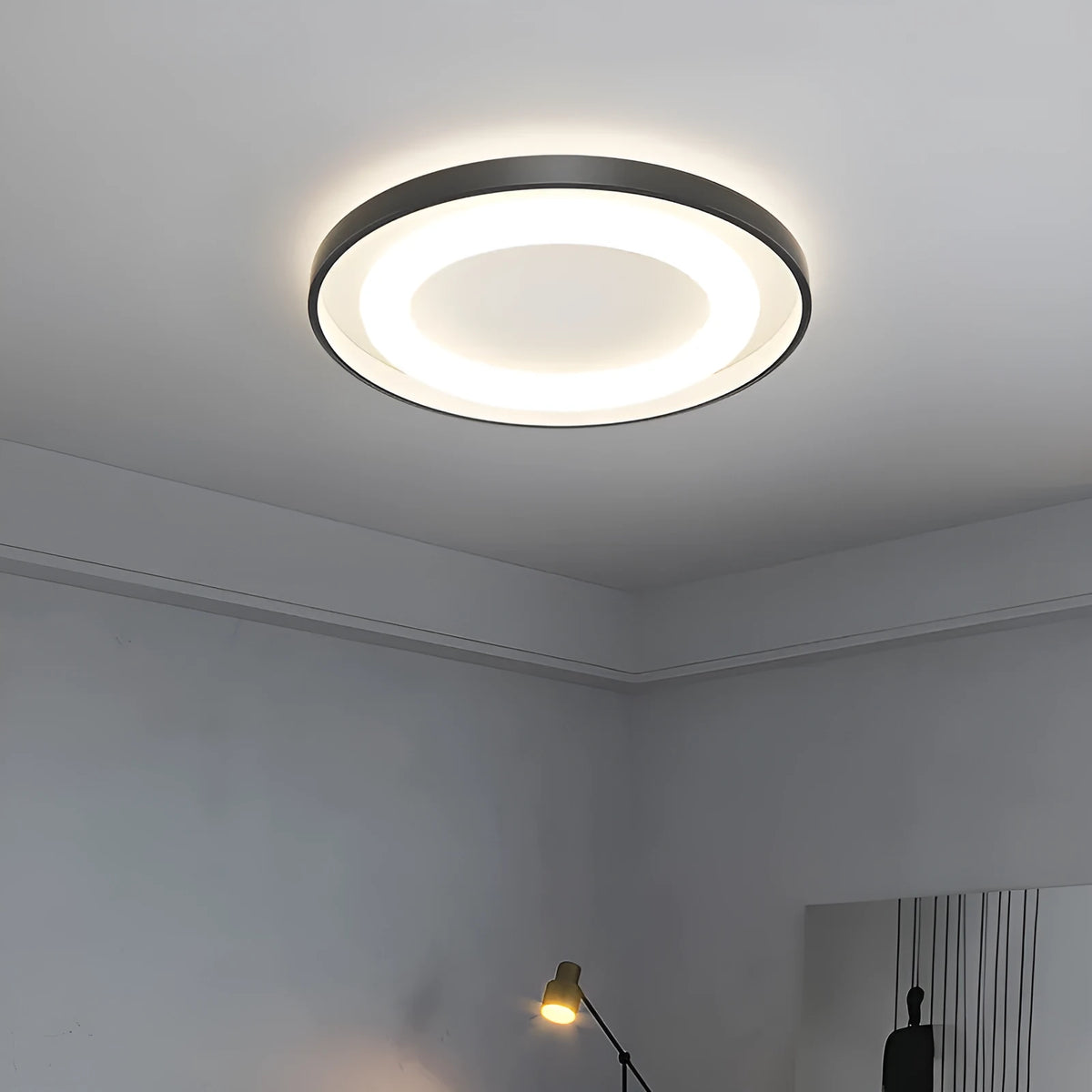 Modern ceiling lamp with PMMA high transmittance lampshade and iron body, available in 40cm and 50cm diameters