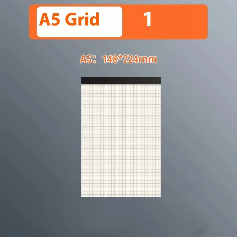 A5 B5 A4 writing pads notebook with 80 sheets in horizontal lines, grid, and blank page styles