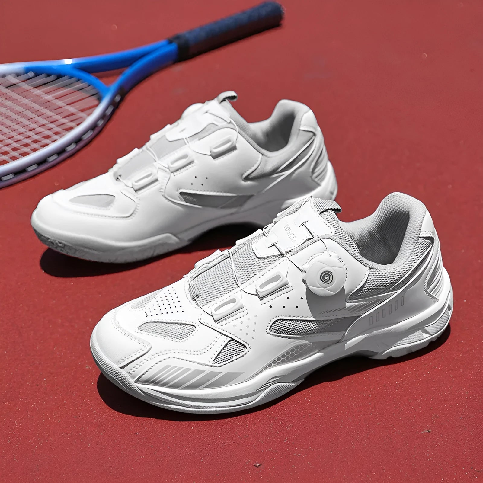 Casual unisex sneakers with microfiber and fabric upper in yellow, black silver, white blue, or white grey