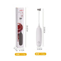 Black and white hand-held electric milk frother blender modern simplicity design