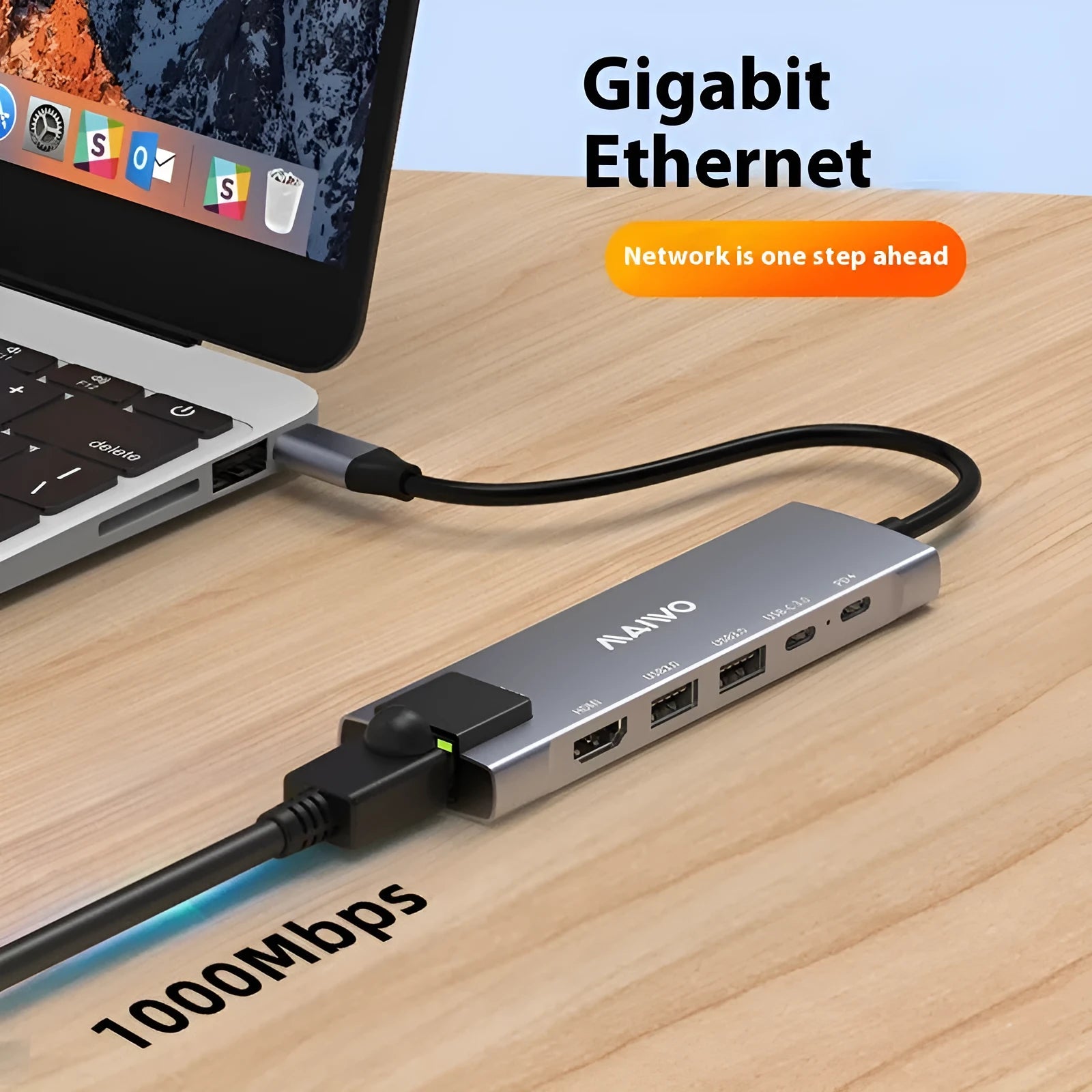 Steam Deck six-in-one docking station with aluminium shell and Type-C cable