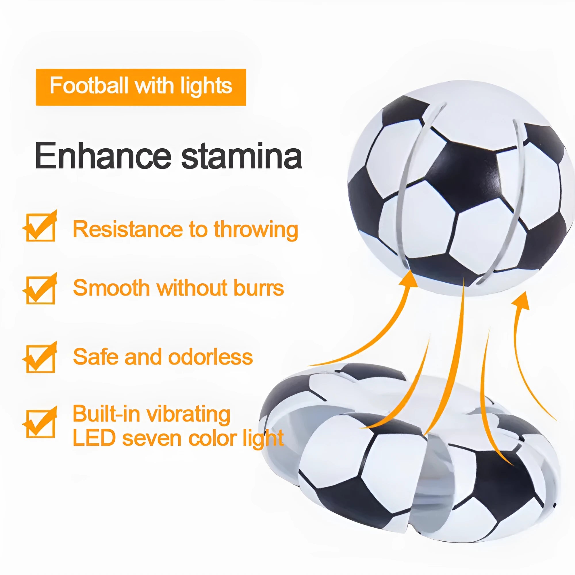 Transformable dog toy showing ball and flying disc modes in orange plastic with 9cm diameter