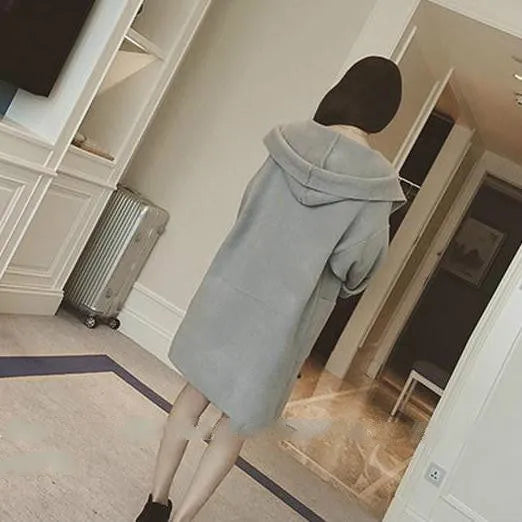 Plus size women's thin cotton coat with lace trim on sleeves in black, grey or pink colours