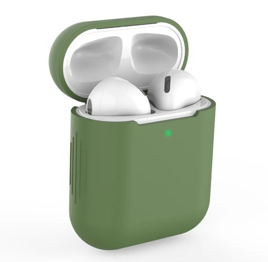 Silicone protective case for Apple AirPods 2 wireless earbuds in multiple colour options
