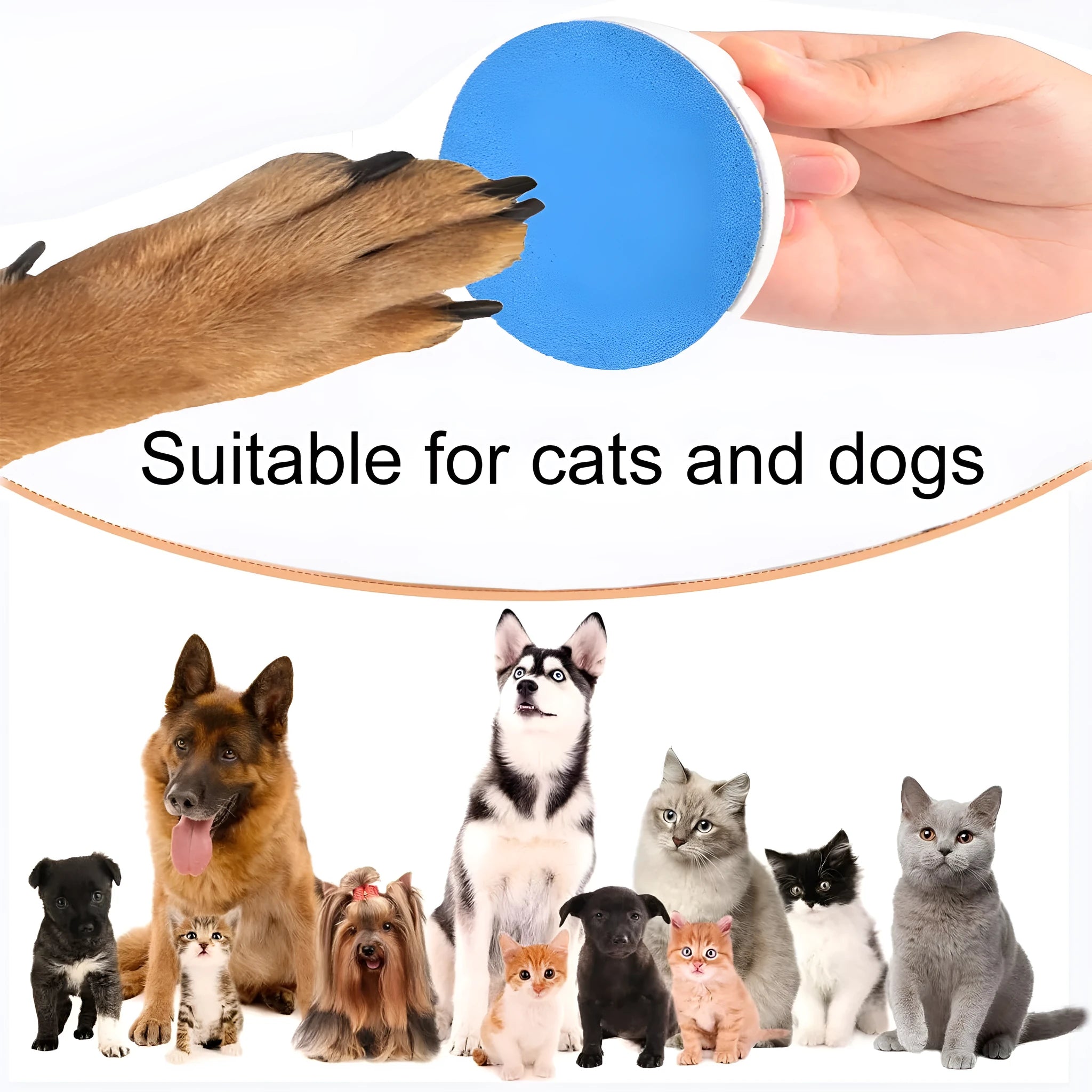 Upgraded dog nail scratch board with ergonomic handle in one of four colours: black, blue, green, or yellow.