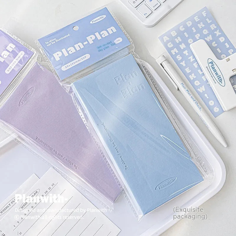 Embossed visual daily meter book with paper cover showing colour options and 80-page interior