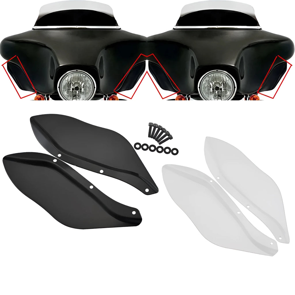 Harley motorcycle side wing head cover set in black and transparent ABS for touring models