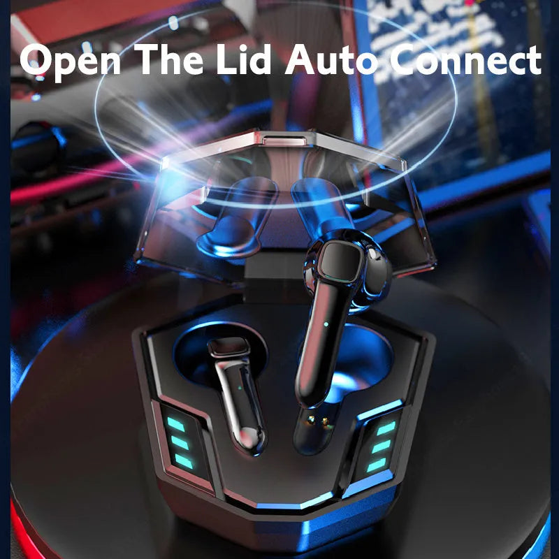 Wireless Bluetooth gaming headset with low latency technology and motion noise reduction