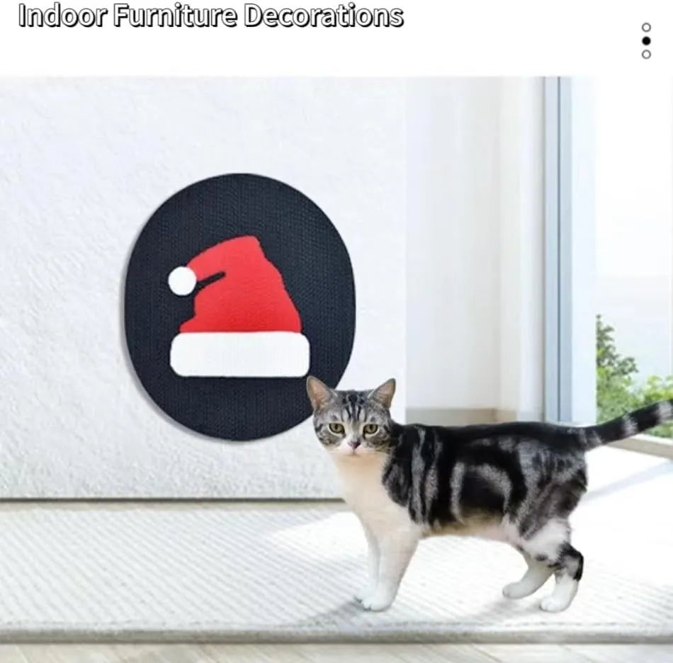 Wall mounted vertical cat scratcher with corrugated cardboard surface measuring 35cm by 44cm