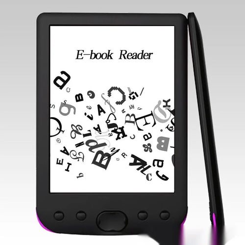 Black 6-inch E-ink screen e-book reader with multiple storage capacity options