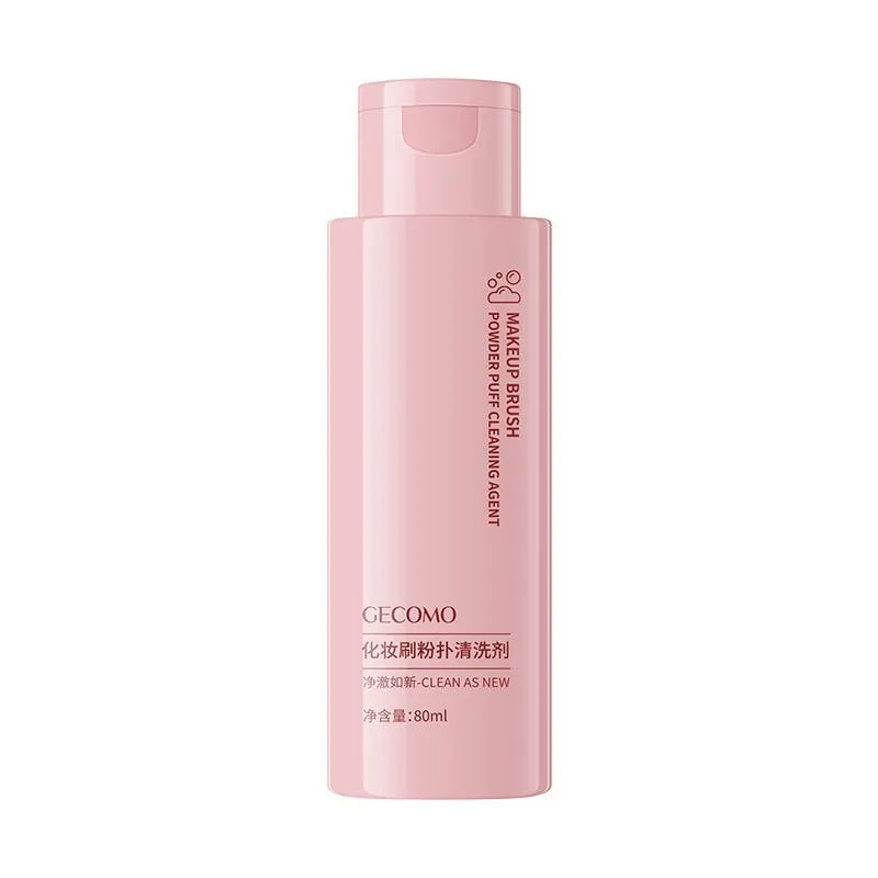 Makeup brush and sponge cleaner kit with 80ml detergent bottle and 75ml wash-free spray.
