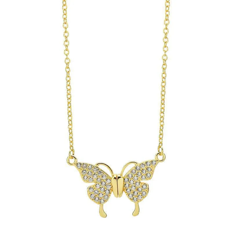 Titanium steel clavicle chain necklace with magnetic butterfly clasp and twisted chain design