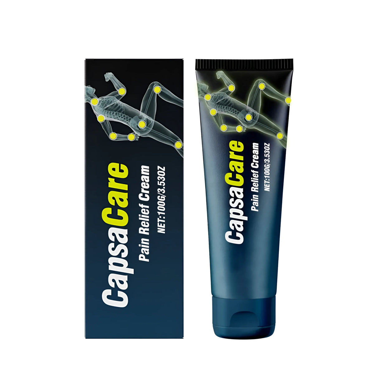 100g pain relief cream tube with mint leaves, arnica, lavender oil, allantoin and capsaicin