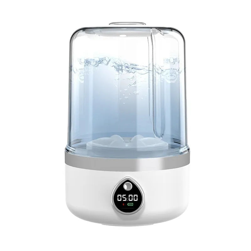 White portable USB-powered mini washing machine with plastic waterproof housing